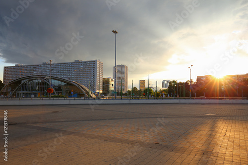 Sunset in Katowice city