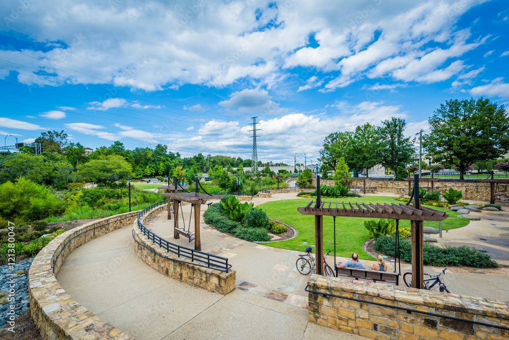 View of walkways and open space at Elizabeth Park, in Elizabeth,