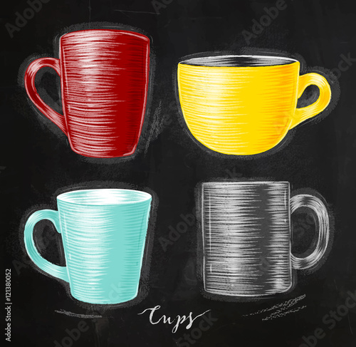 Set cups chalk