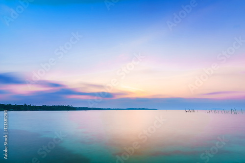 Fototapeta Naklejka Na Ścianę i Meble -  long explosure Smooth Sunset at seaside