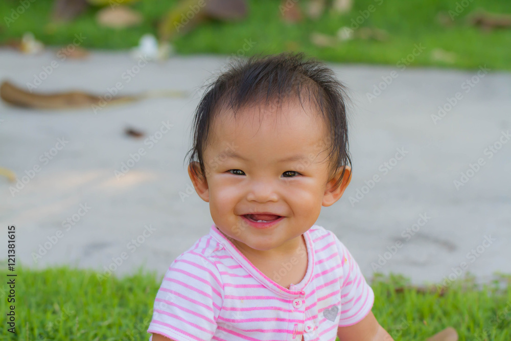 Happy children in the grass. Happy children in the grass.