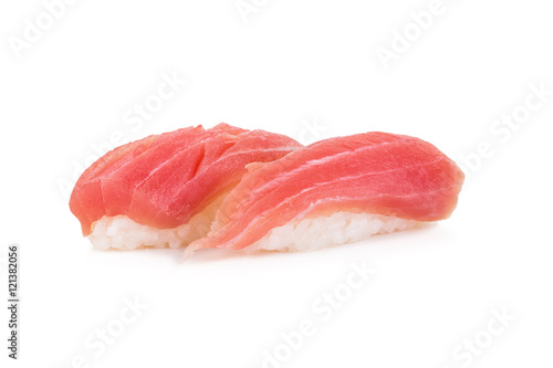 Tuna sushi isolated on white