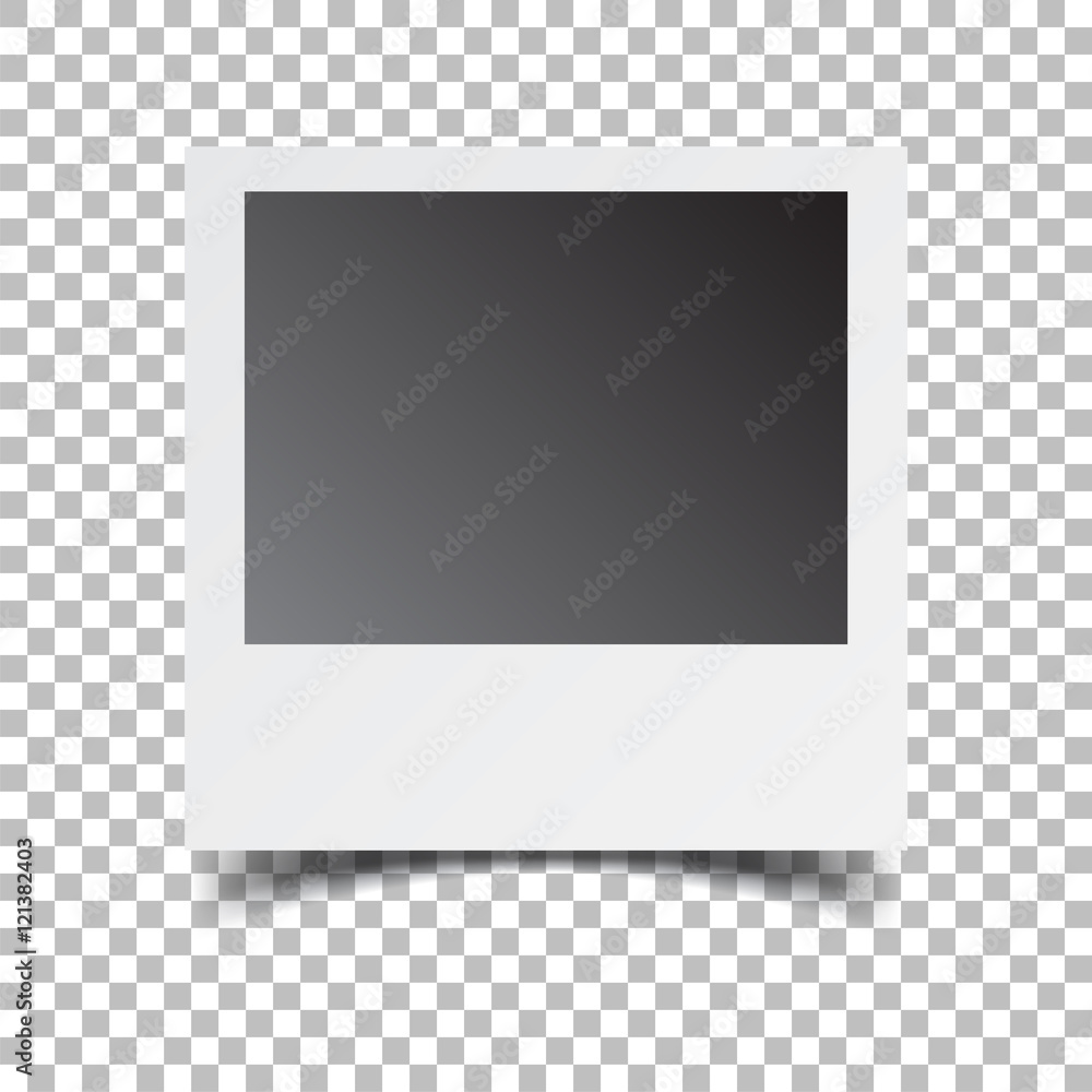 Blank retro photo frame on white isolated background. Vector illustration. Blank retro photo frame on white isolated background. Vector illustration.