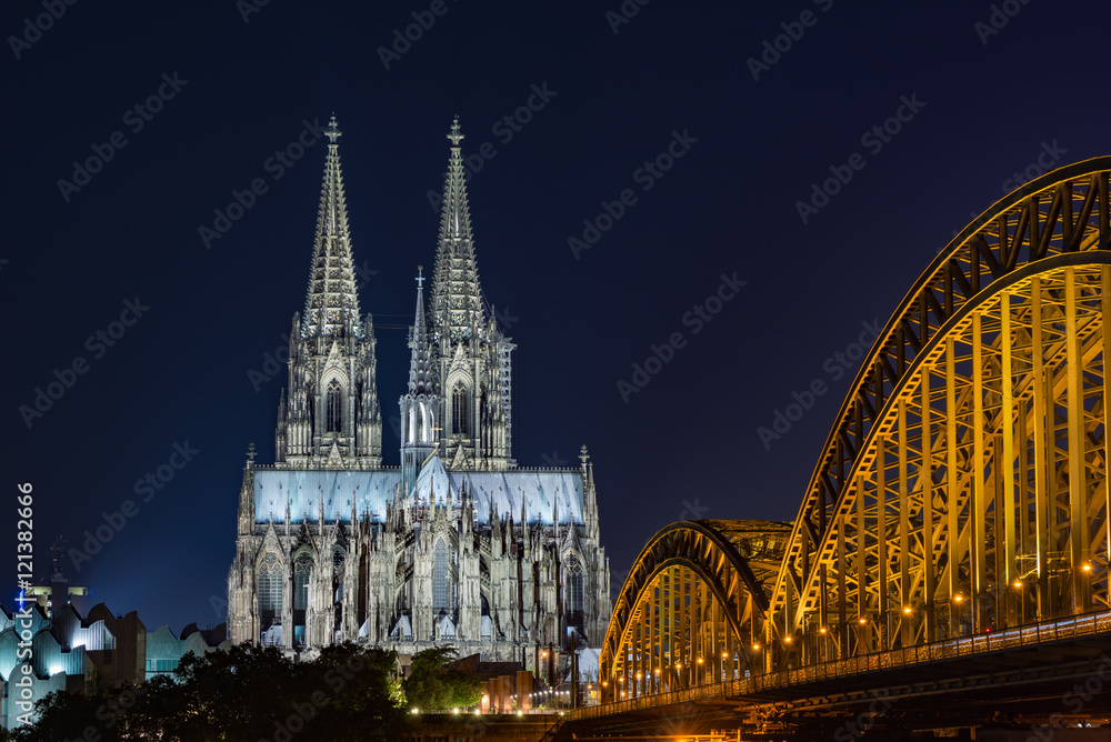 Cologne Cathedral and Hohenzollern Bridge, Cologne, Köln Dom