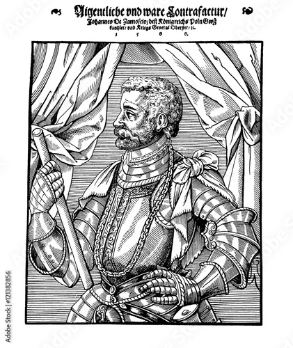 Vászonkép Portrait of Jan Zamoyski, Polish nobleman advisor of king Sigismund II Augustus,