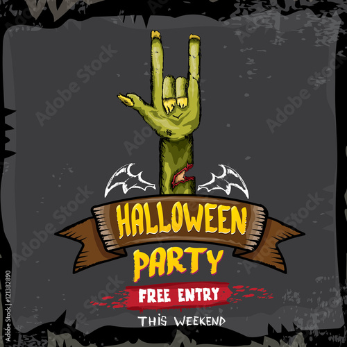 Halloween vector rock n roll zombie background