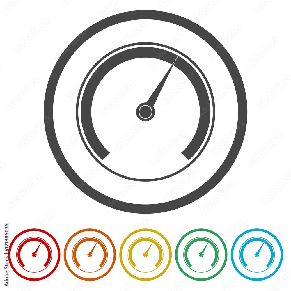 Set of speedometers icons. Vector illustration Set of speedometers icons. Vector illustration