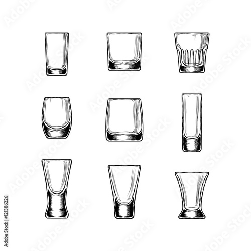 Set of vector illustration  stemware