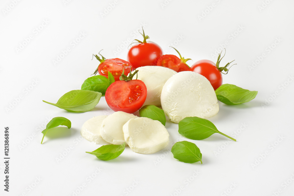 mozzarella, tomatoes and fresh basil mozzarella, tomatoes and fresh basil