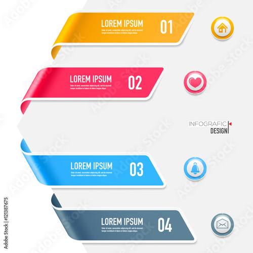 Vector elements for infographic. Template for diagram, graph, presentation and chart. Business concept with 4 options, parts, steps or processes. Abstract background.