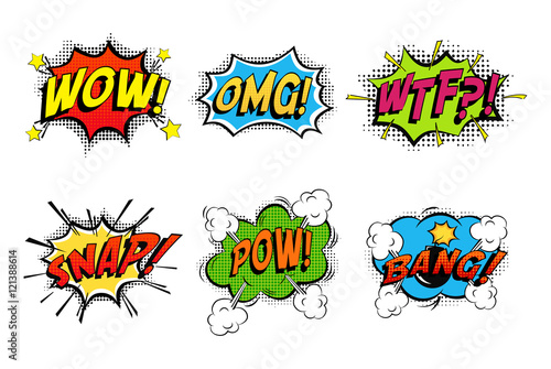 Comics bubbles for emotions and explosions