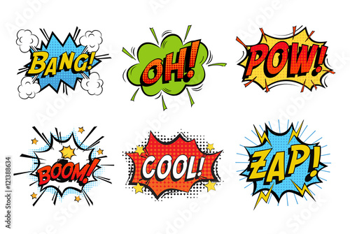 Emotions for comics speech like bang and cool