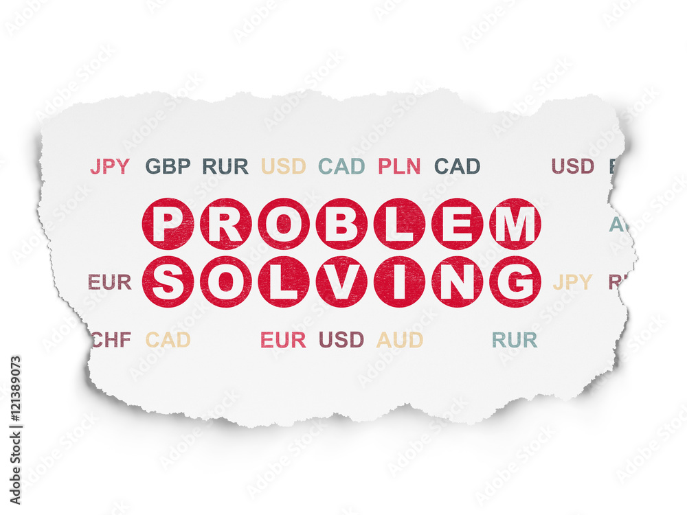 Finance concept: Problem Solving on Torn Paper background