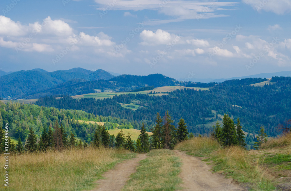 Carpathian mountains in the west part of Ukraine