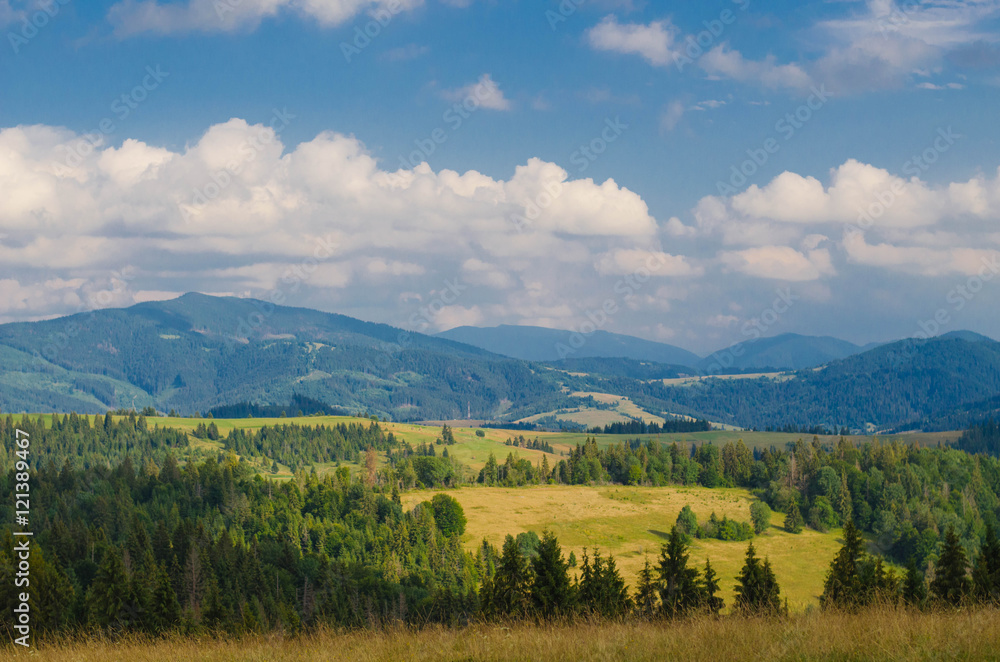 Carpathian mountains in the west part of Ukraine