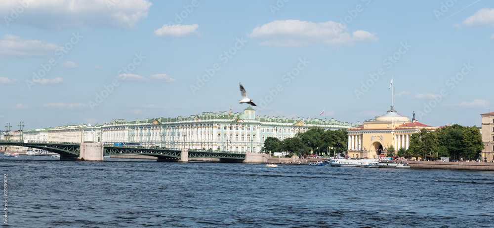 Beatiful view Neva river in Saint Petersburg, Russia


