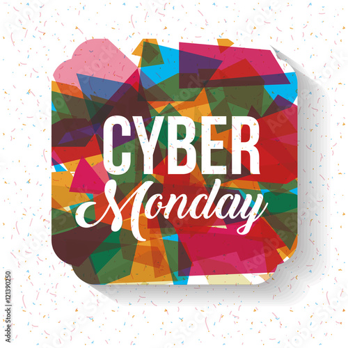 Cyber Monday and frame icon. ecommerce sale decoration and advertising theme. Colorful design. Vector illustration