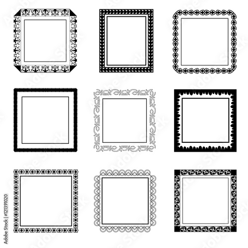 Decorative vintage frames and borders set vector. Vintage collection framework. Interior design decoration panels. Set 1.