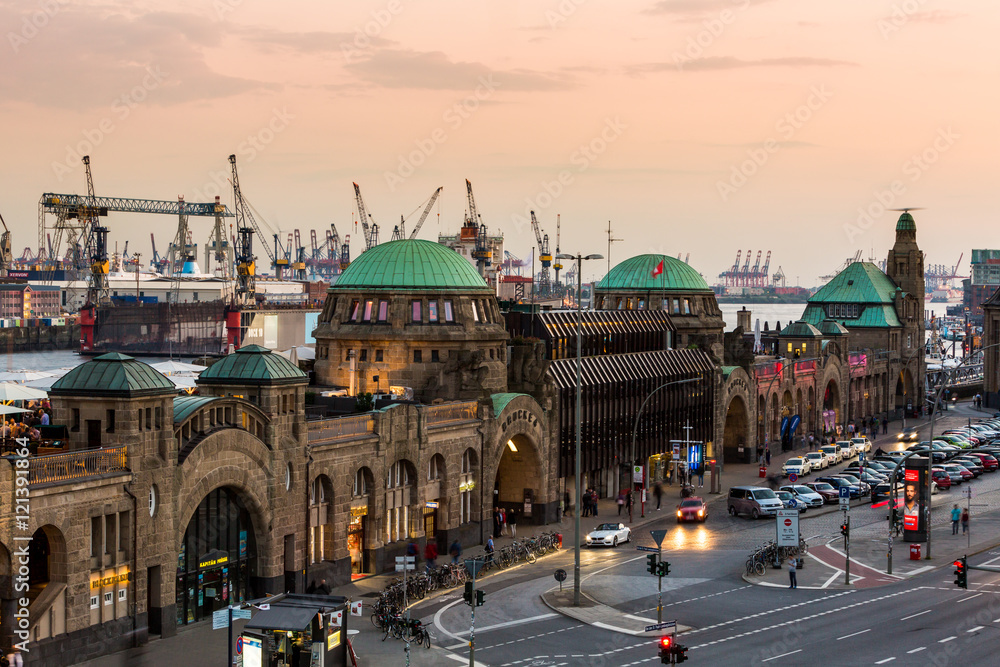 View of the St. Pauli Piers one of Hamburgs major tourist attrac
