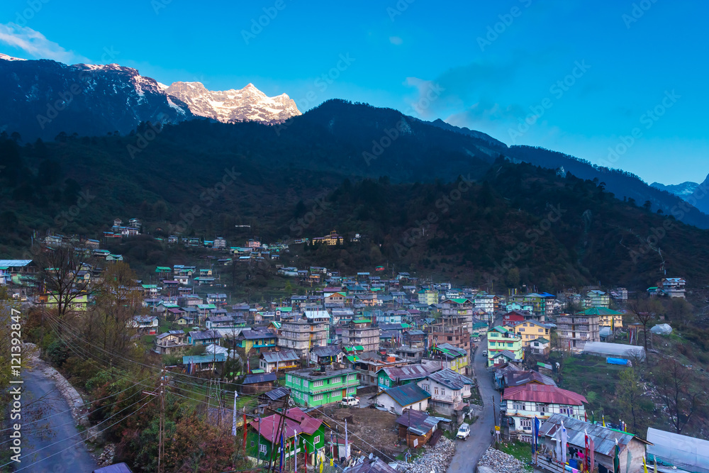View of Lachane village in Sikkim, India
