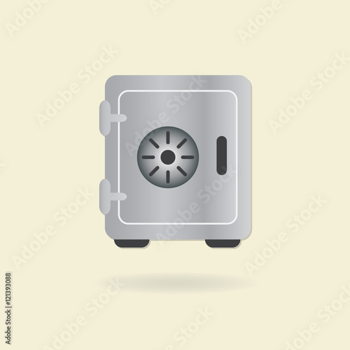 Metal safe icon. Colorful vector illustration.