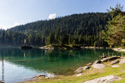 Lake Cauma near the village Flims in Switzerland