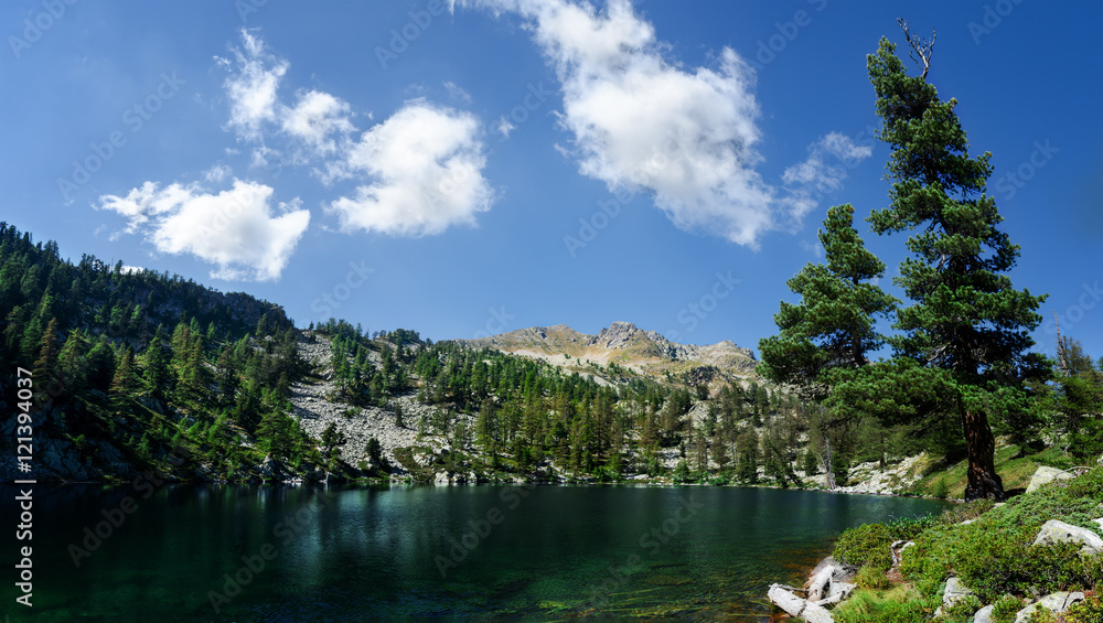 Lago Nero, lake in the valley of Riofreddo in Italy