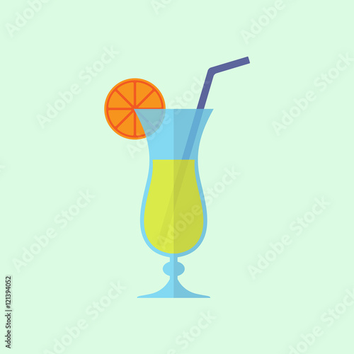 Cocktail icon. Colorful alcohol drink. Vector illustration in flat design.