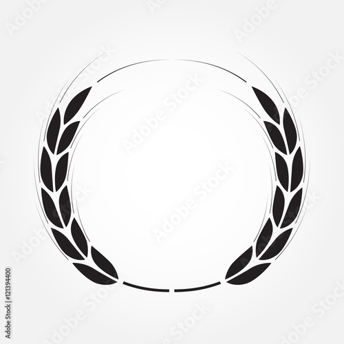 Laurel wreath icon. Vector illustration of circle border.