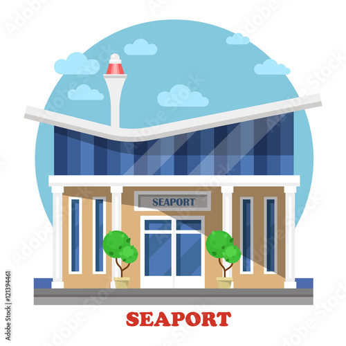 Seaport at seasight building exterior view. photo