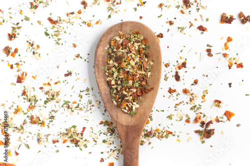 Chimichurri Herbs into a spoon photo