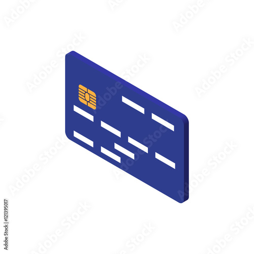 Credit card isometric icon on white background