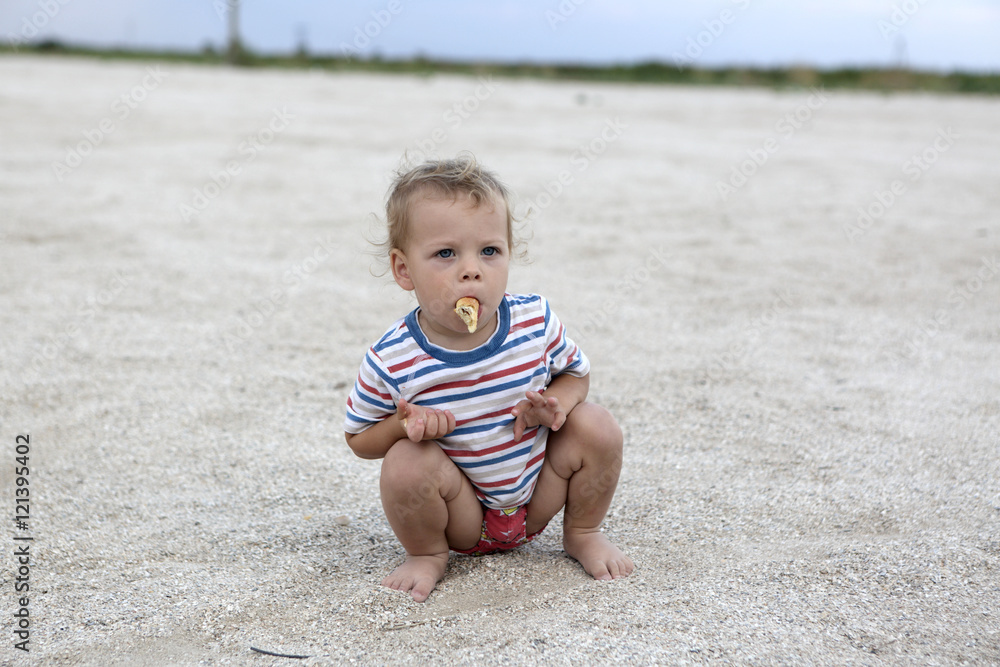 Boy eating pancake Boy eating pancake