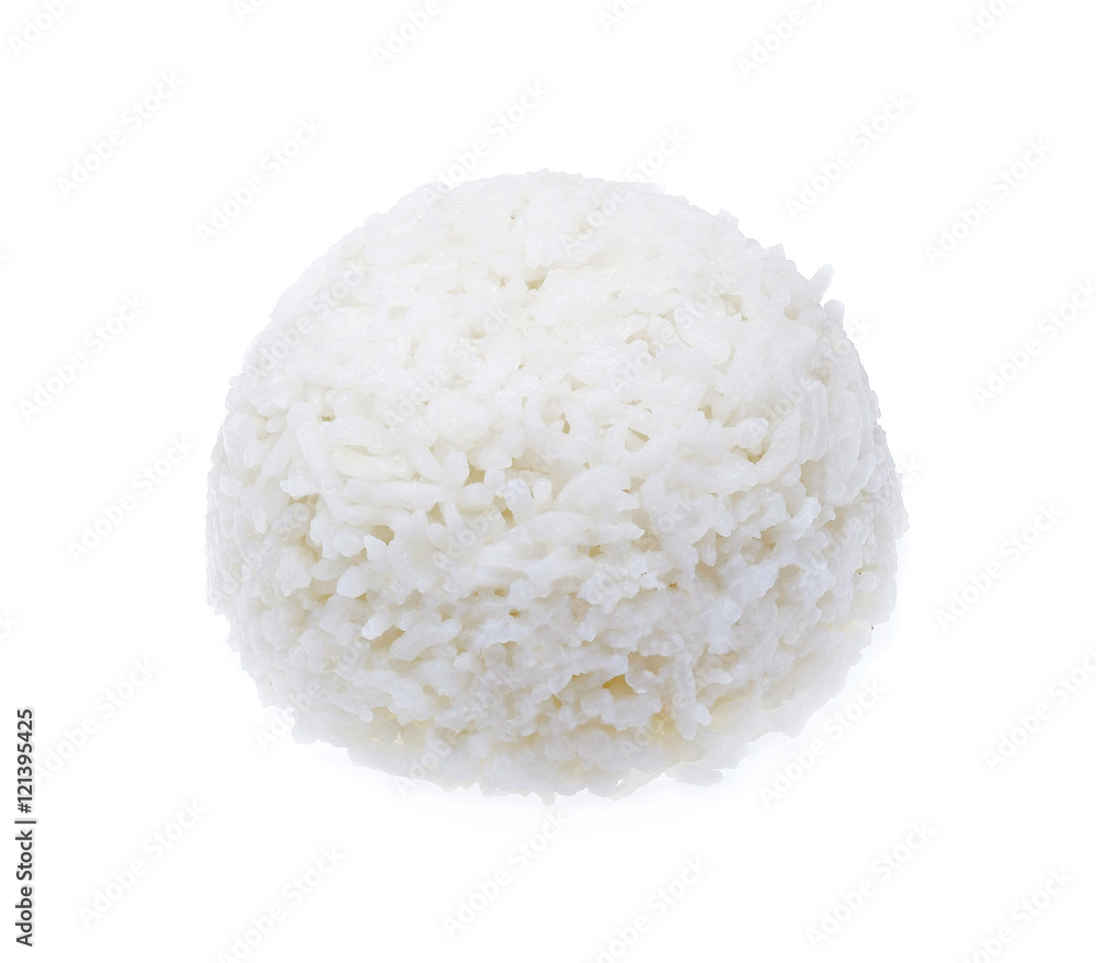 cooked rice on white background 素材庫相片 | Adobe Stock