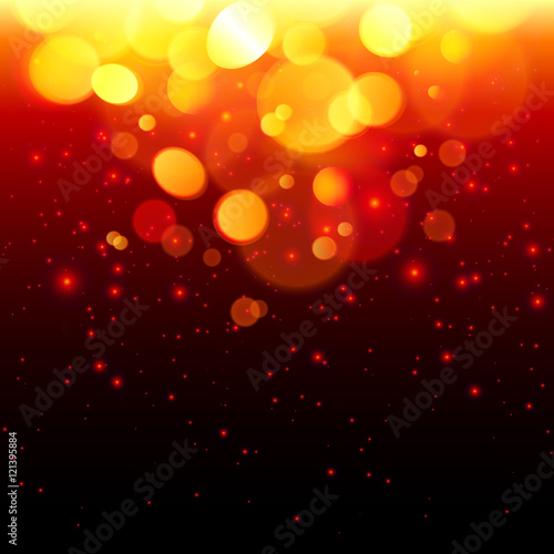 Bright bokeh effect fire vector abstract background