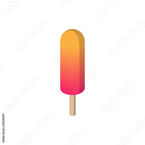 Ice cream isometric icon on white background