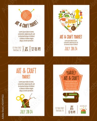 Hand Craft Market Posters Set