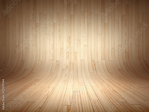 Curved wooden background