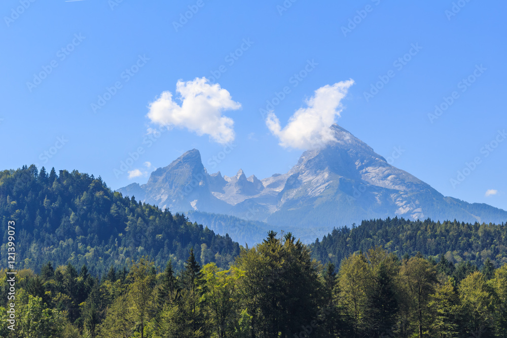 Watzmann Berchtesgaden Bavaria with clouds
