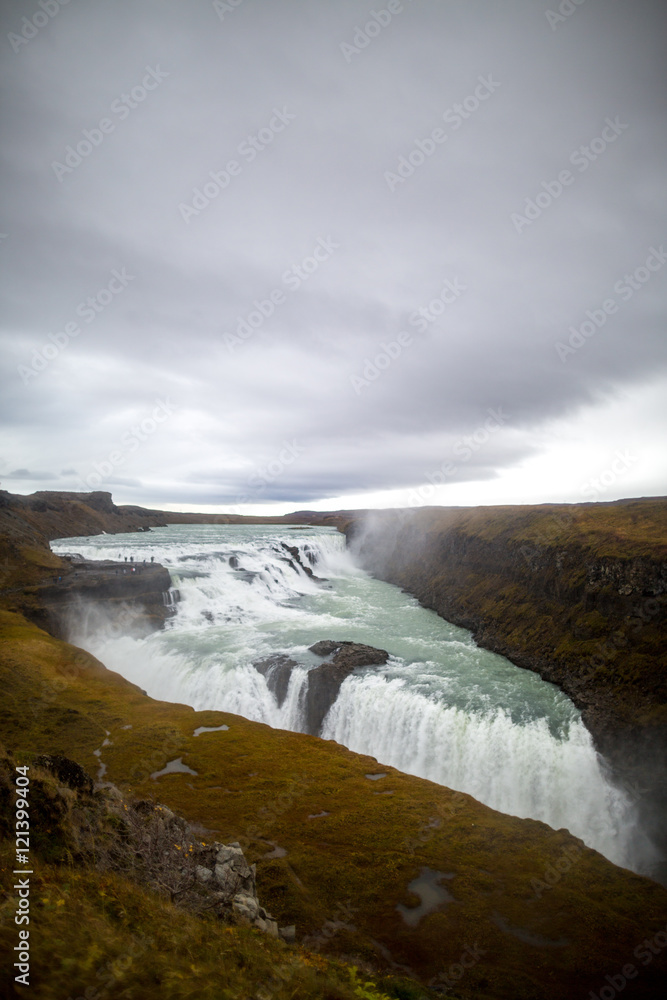 Gullfoss on a cloudy day