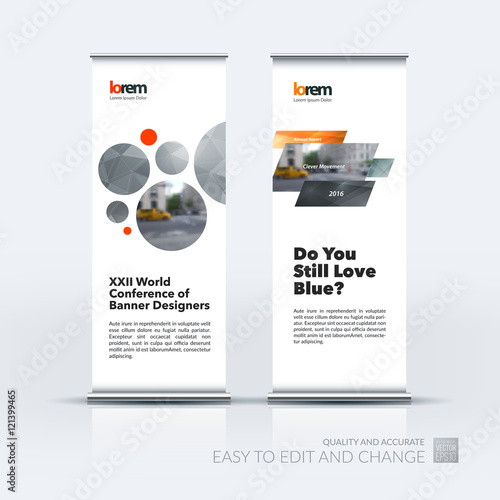 Vector set of modern roll Up Banner stand design with abstract g