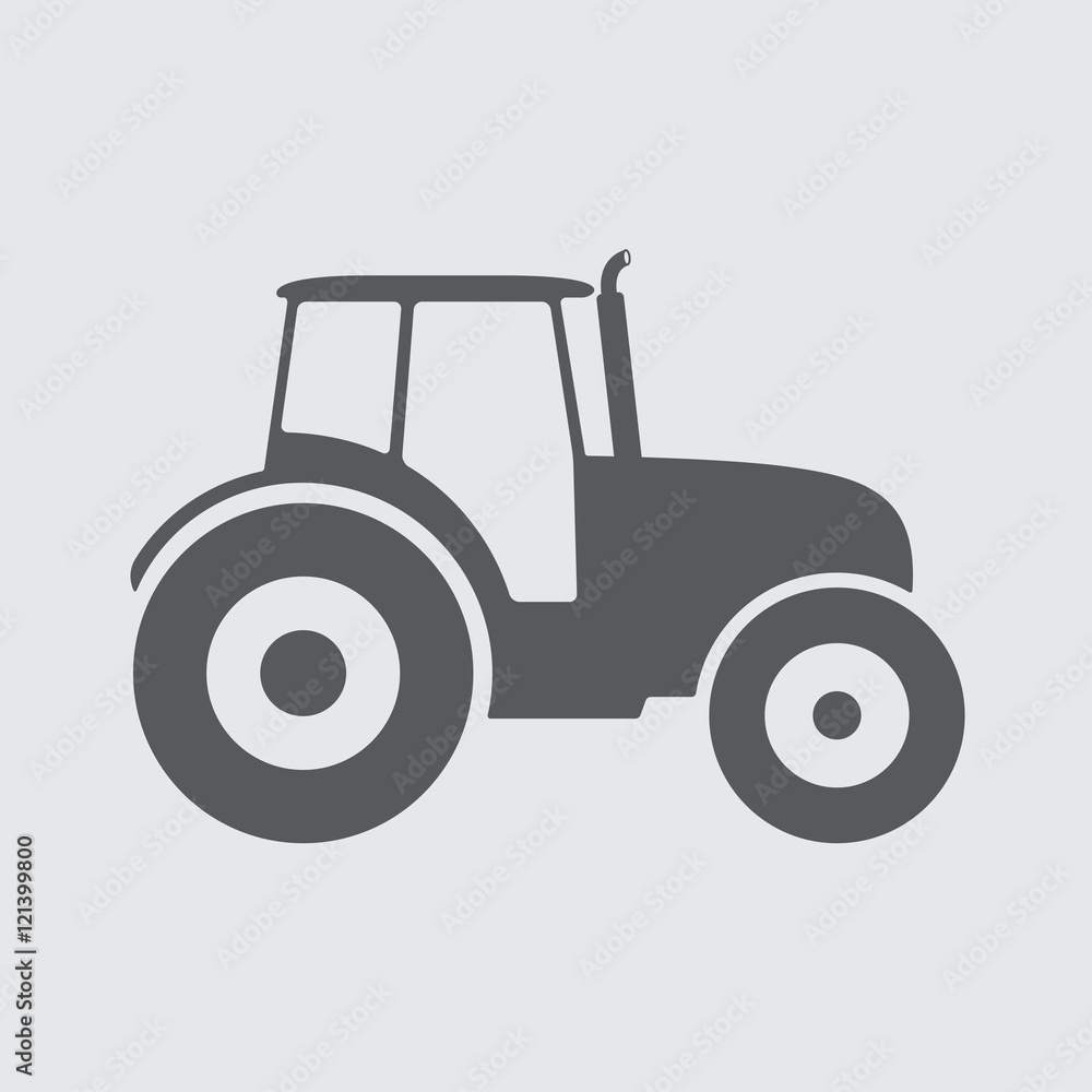 Tractor icon or sign. Transportation flat icon. Vector illustration.