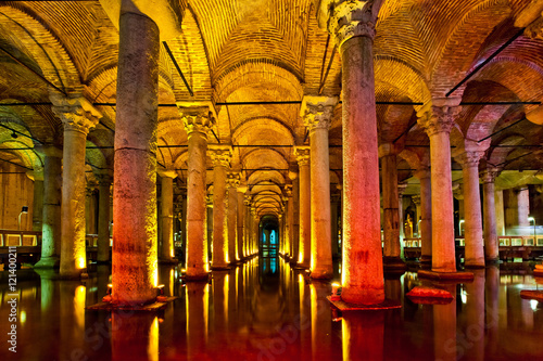 The Basilica Cistern interior in Istanbul