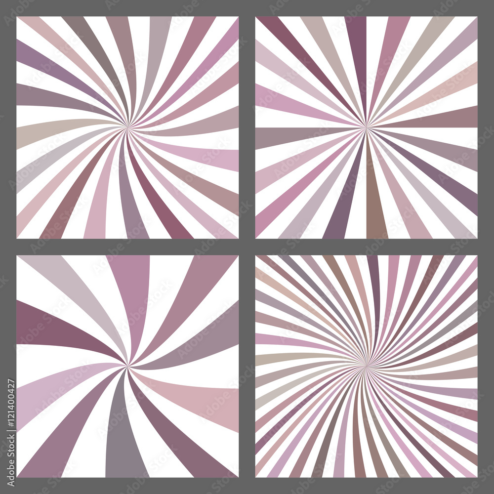 Retro spiral and ray burst background set