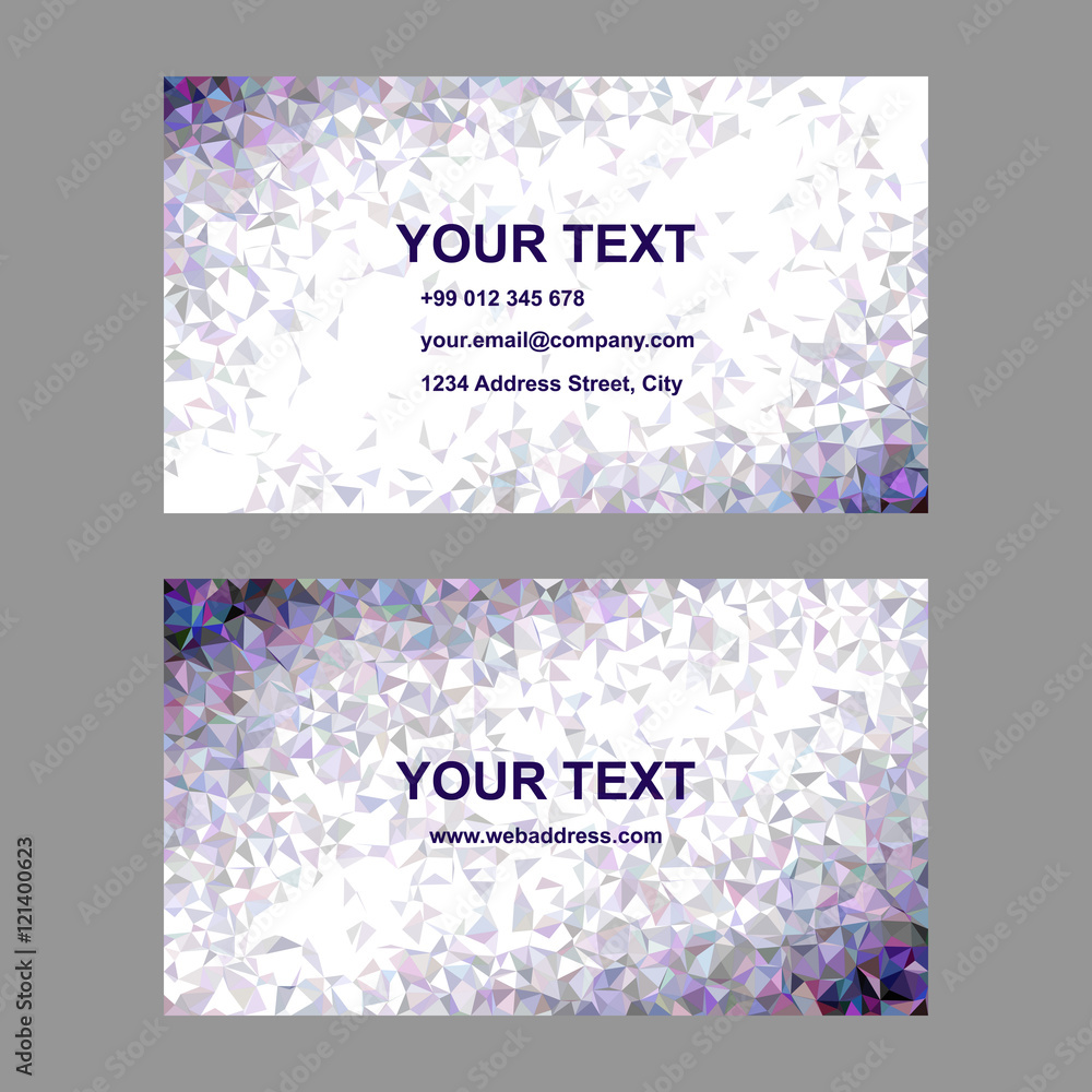 Purple triangle mosaic business card design