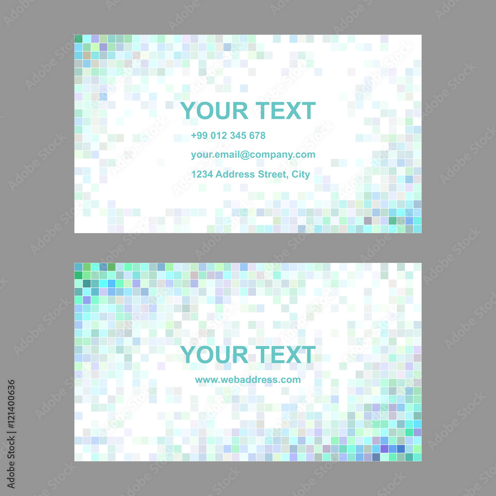 Square tile mosaic business card templates