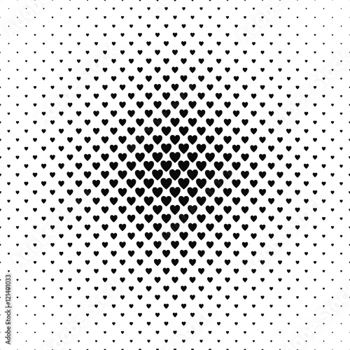 Monochrome heart pattern background design