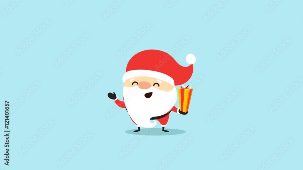 Santa claus on blue background and with alpha channel. Transparent footage. Santa claus give a gift, surprise. Santa claus on blue background and with alpha channel. Transparent footage. Santa claus give a gift, surprise.