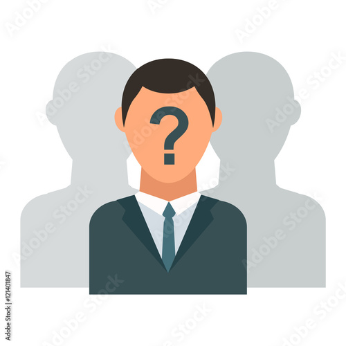 Unknown person vector silhouette. Man person silhouette. Unknown person protest looking people black anonymous and portrait face. Unknown person unnamed incognito human avatar face icon