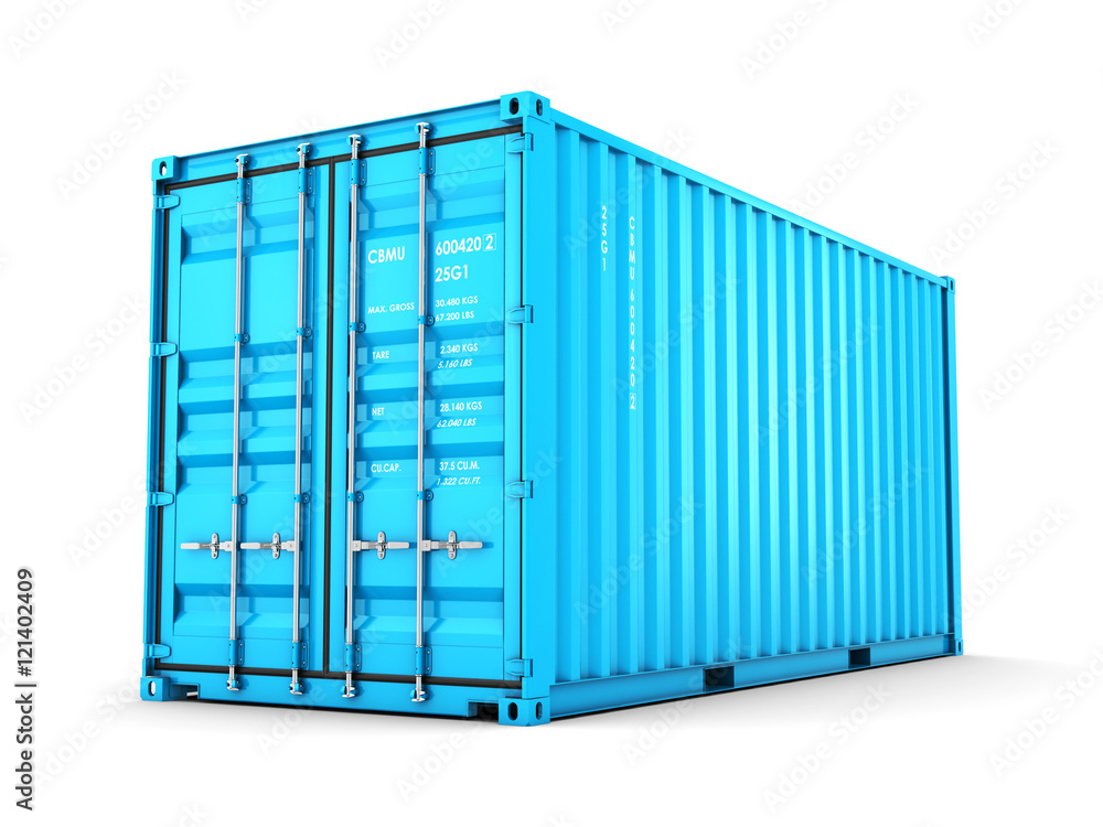 3D rendering Isolated cargo container 3D rendering Isolated cargo container